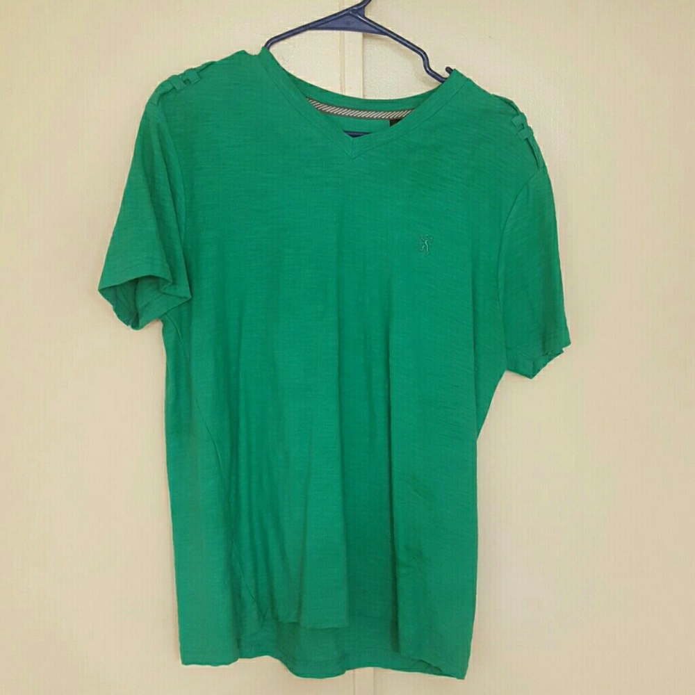 Green V-Neck Shirt